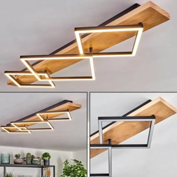 hofstein Pompu Plafonnier LED Écru, Noir, 1 lumière* Lampes Modernes
