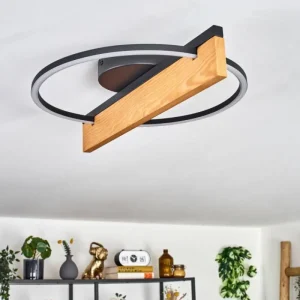 hofstein Pompu Plafonnier LED Écru, Noir, 1 lumière* Lampes Modernes