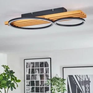 hofstein Pompu Plafonnier LED Écru, Noir, 1 lumière* Lampes Modernes