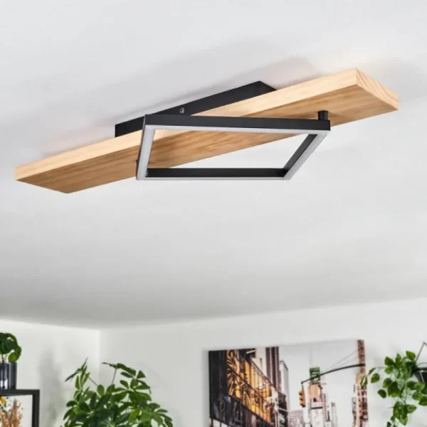 hofstein Pompu Plafonnier LED Écru, Noir, 1 lumière* Lampes Modernes