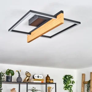 hofstein Pompu Plafonnier LED Écru, Noir, 1 lumière* Lampes Modernes