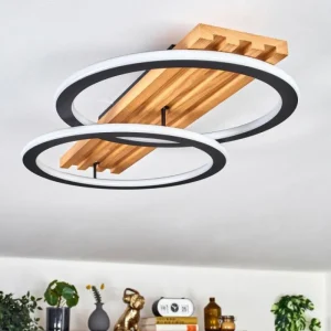 hofstein Pompu Plafonnier LED Écru, Noir, 1 lumière* Lampes Modernes