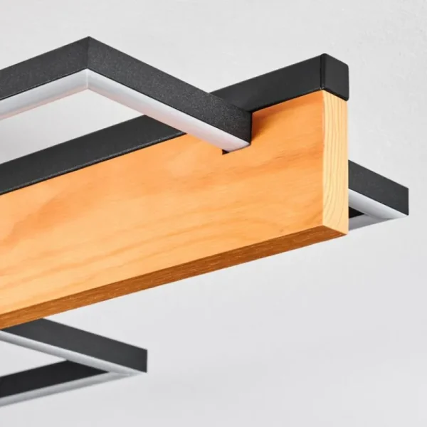 hofstein Pompu Plafonnier LED Écru, Noir, 1 lumière* Lampes Modernes