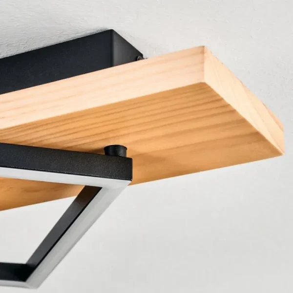 hofstein Pompu Plafonnier LED Écru, Noir, 1 lumière* Lampes Modernes