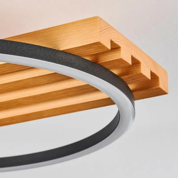 hofstein Pompu Plafonnier LED Écru, Noir, 1 lumière* Lampes Modernes