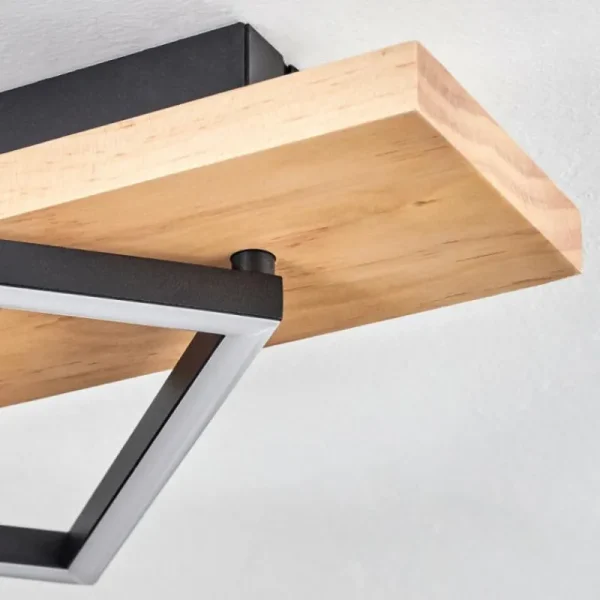 hofstein Pompu Plafonnier LED Écru, Noir, 1 lumière* Lampes Modernes