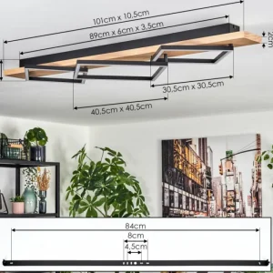 hofstein Pompu Plafonnier LED Écru, Noir, 1 lumière* Lampes Modernes