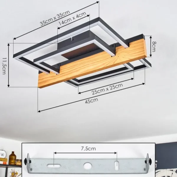 hofstein Pompu Plafonnier LED Écru, Noir, 1 lumière* Lampes Modernes