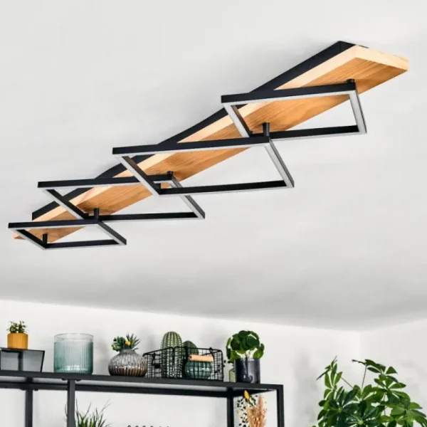 hofstein Pompu Plafonnier LED Écru, Noir, 1 lumière* Lampes Modernes