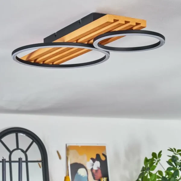 hofstein Pompu Plafonnier LED Écru, Noir, 1 lumière* Lampes Modernes