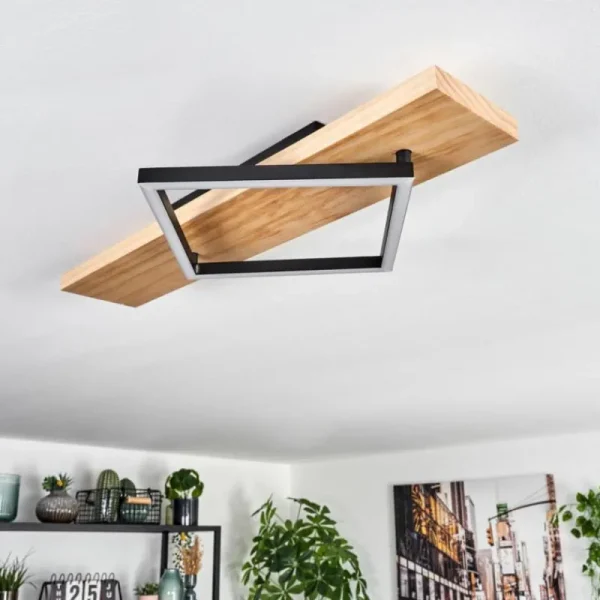 hofstein Pompu Plafonnier LED Écru, Noir, 1 lumière* Lampes Modernes