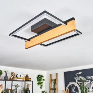 hofstein Pompu Plafonnier LED Écru, Noir, 1 lumière* Lampes Modernes
