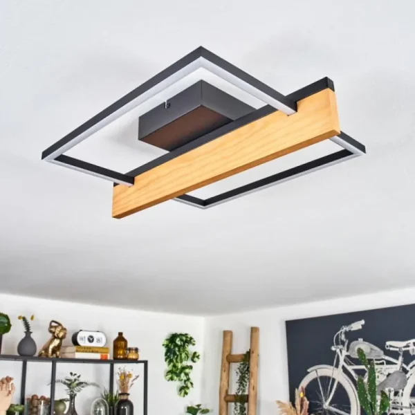 hofstein Pompu Plafonnier LED Écru, Noir, 1 lumière* Lampes Modernes