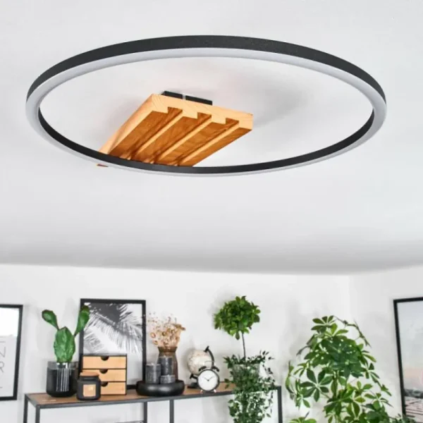 hofstein Pompu Plafonnier LED Écru, Noir, 1 lumière* Lampes Modernes