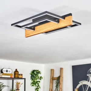 hofstein Pompu Plafonnier LED Écru, Noir, 1 lumière* Lampes Modernes