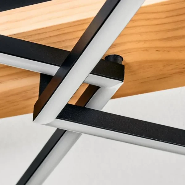 hofstein Pompu Plafonnier LED Écru, Noir, 1 lumière* Lampes Modernes