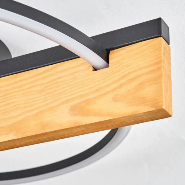 hofstein Pompu Plafonnier LED Écru, Noir, 1 lumière* Lampes Modernes