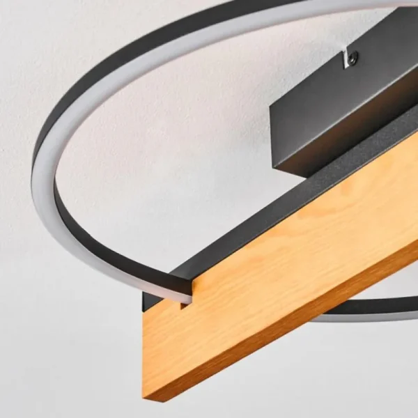 hofstein Pompu Plafonnier LED Écru, Noir, 1 lumière* Lampes Modernes