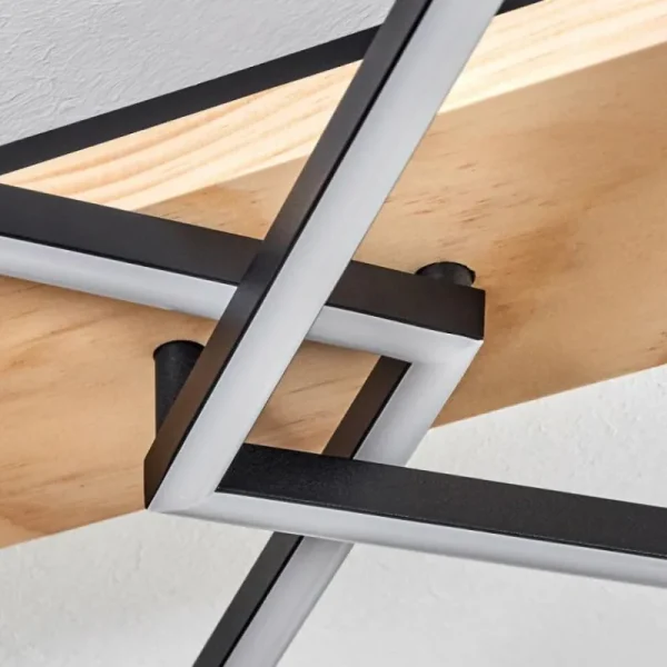 hofstein Pompu Plafonnier LED Écru, Noir, 1 lumière* Lampes Modernes