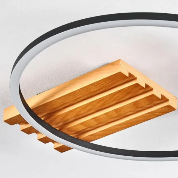 hofstein Pompu Plafonnier LED Écru, Noir, 1 lumière* Lampes Modernes