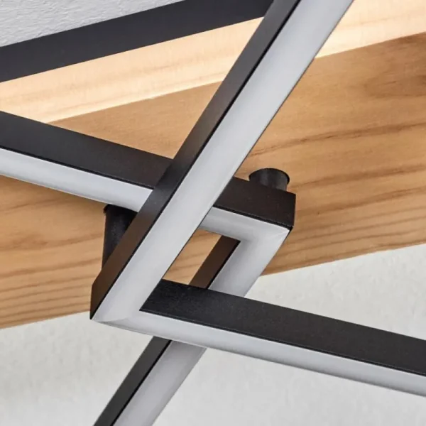 hofstein Pompu Plafonnier LED Écru, Noir, 1 lumière* Lampes Modernes