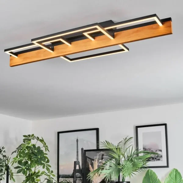 hofstein Pompu Plafonnier LED Écru, Noir, 1 lumière* Lampes Modernes