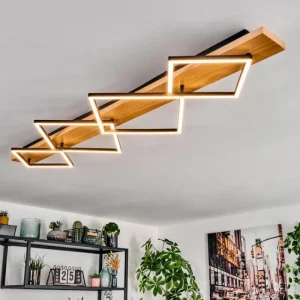 hofstein Pompu Plafonnier LED Écru, Noir, 1 lumière* Lampes Modernes