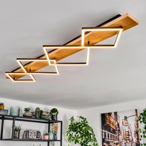 hofstein Pompu Plafonnier LED Écru, Noir, 1 lumière* Lampes Modernes