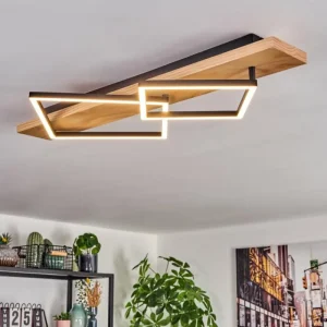 hofstein Pompu Plafonnier LED Écru, Noir, 1 lumière* Lampes Modernes