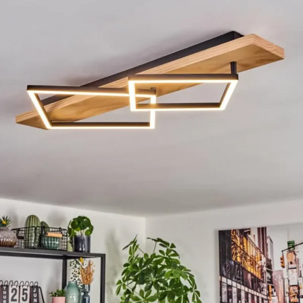 hofstein Pompu Plafonnier LED Écru, Noir, 1 lumière* Lampes Modernes