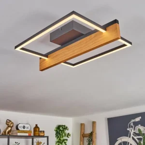 hofstein Pompu Plafonnier LED Écru, Noir, 1 lumière* Lampes Modernes