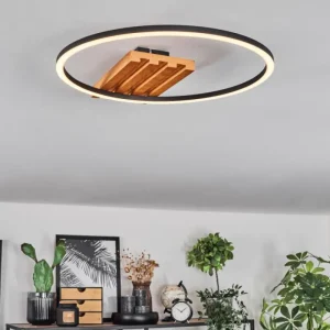 hofstein Pompu Plafonnier LED Écru, Noir, 1 lumière* Lampes Modernes