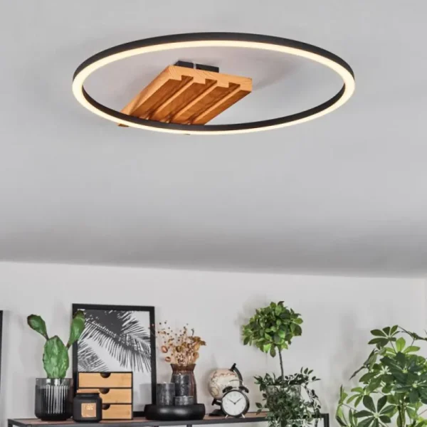 hofstein Pompu Plafonnier LED Écru, Noir, 1 lumière* Lampes Modernes