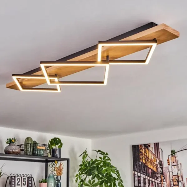 hofstein Pompu Plafonnier LED Écru, Noir, 1 lumière* Lampes Modernes