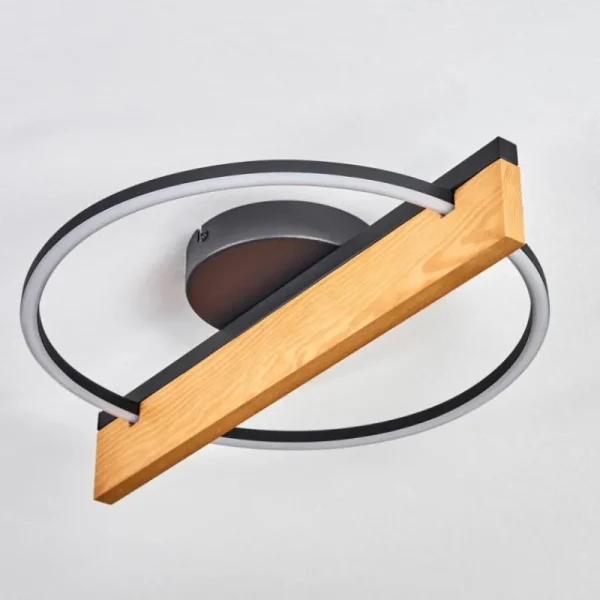 hofstein Pompu Plafonnier LED Écru, Noir, 1 lumière* Lampes Modernes
