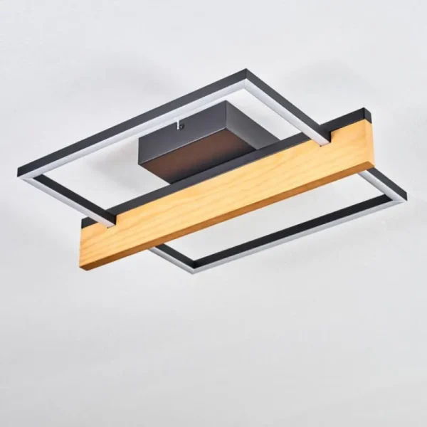 hofstein Pompu Plafonnier LED Écru, Noir, 1 lumière* Lampes Modernes