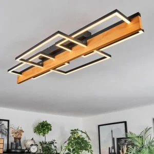 hofstein Pompu Plafonnier LED Écru, Noir, 1 lumière* Lampes Modernes