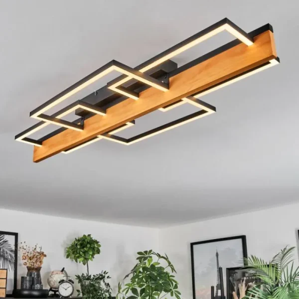 hofstein Pompu Plafonnier LED Écru, Noir, 1 lumière* Lampes Modernes