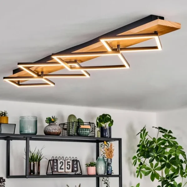 hofstein Pompu Plafonnier LED Écru, Noir, 1 lumière* Lampes Modernes