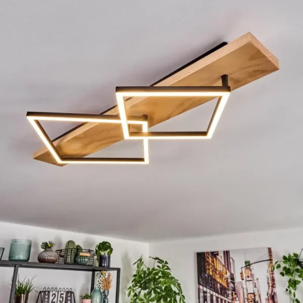 hofstein Pompu Plafonnier LED Écru, Noir, 1 lumière* Lampes Modernes