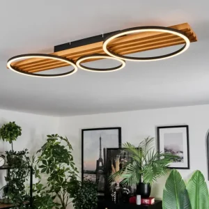 hofstein Pompu Plafonnier LED Écru, Noir, 1 lumière* Lampes Modernes