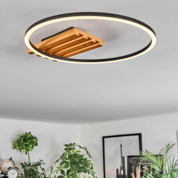 hofstein Pompu Plafonnier LED Écru, Noir, 1 lumière* Lampes Modernes