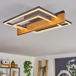 hofstein Pompu Plafonnier LED Écru, Noir, 1 lumière* Lampes Modernes