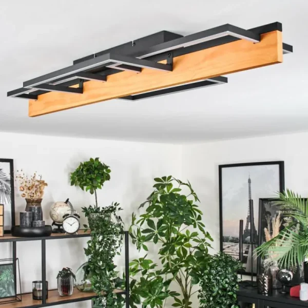 hofstein Pompu Plafonnier LED Écru, Noir, 1 lumière* Lampes Modernes