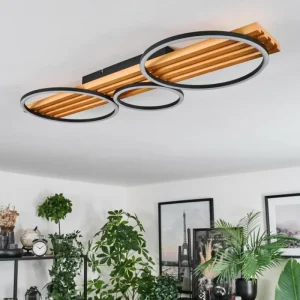 hofstein Pompu Plafonnier LED Écru, Noir, 1 lumière* Lampes Modernes