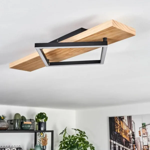 hofstein Pompu Plafonnier LED Écru, Noir, 1 lumière* Lampes Modernes