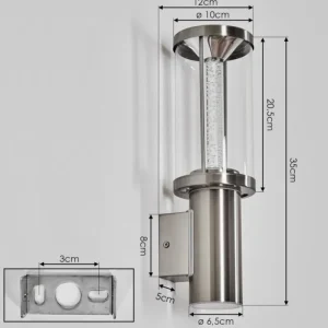 hofstein Popoyan Lampe murale d´extérieur, Applique murale LED Nickel mat, 2 lumières* Lampes Modernes