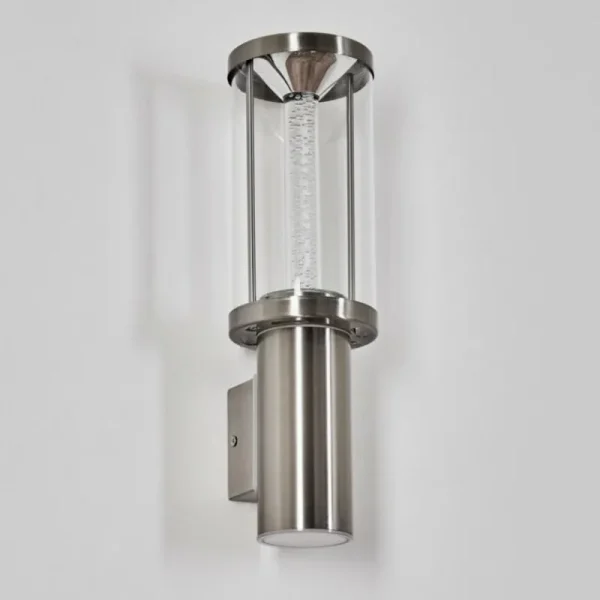 hofstein Popoyan Lampe murale d´extérieur, Applique murale LED Nickel mat, 2 lumières* Lampes Modernes
