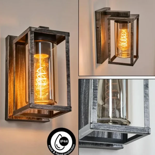 hofstein Portalis Lampe murale d´extérieur Noir, Argenté, 1 lumière* Lampes Modernes