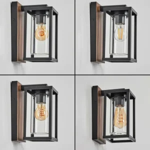 hofstein Portalis Lampe murale d´extérieur Brun, Couleur bois, Noir, 1 lumière* Lampes Modernes